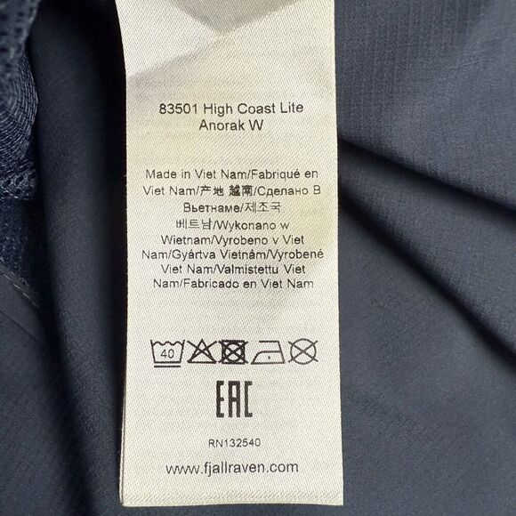 FjallRaven High Coast Lite Anorak jacket womens XS navy Blue Pullover 1/2 Zip At - Picture 8 of 10